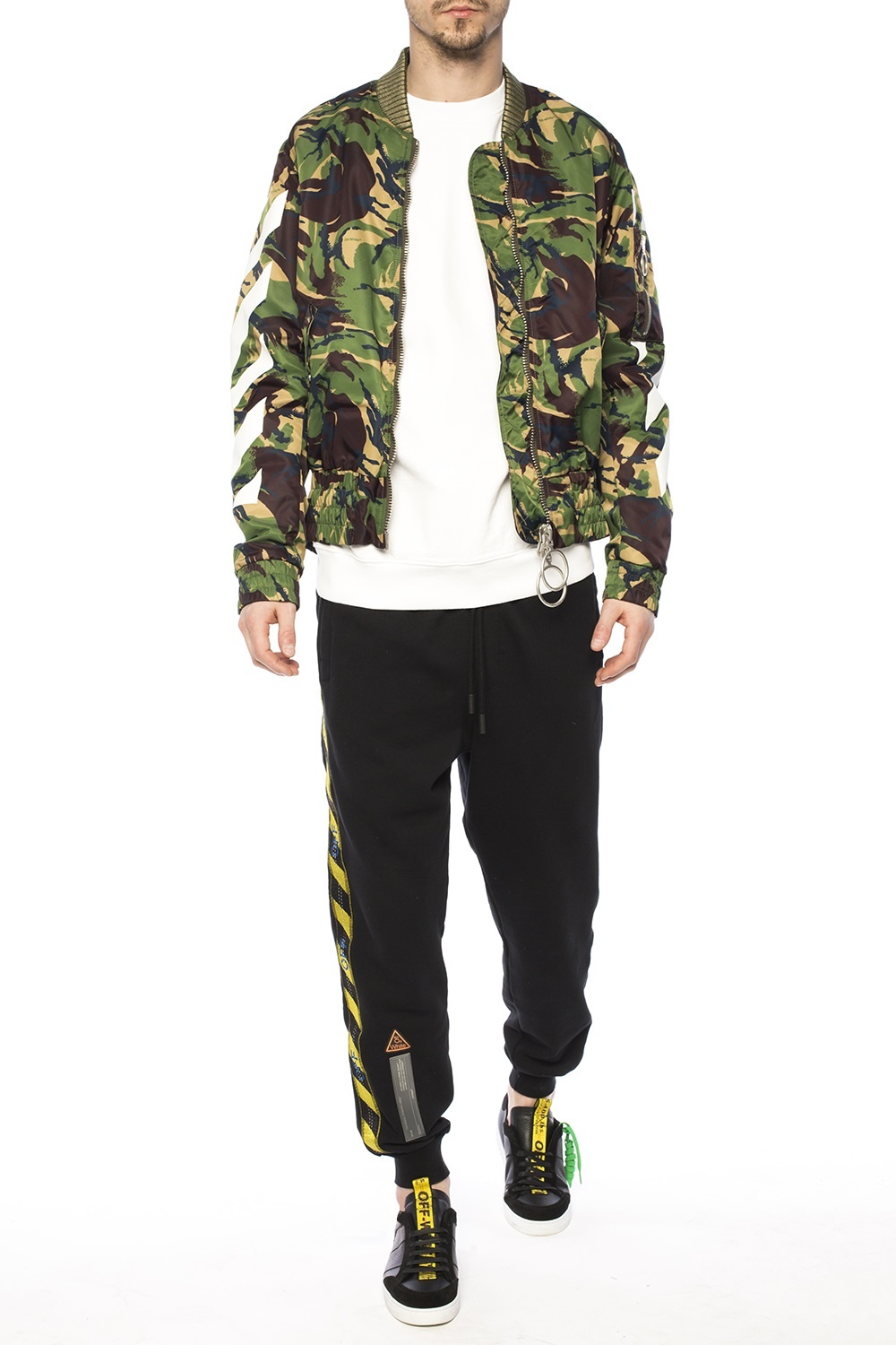 Off white camo bomber on sale jacket